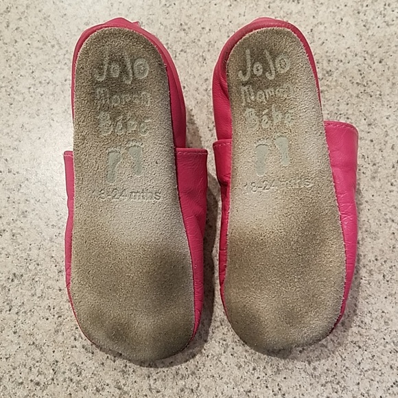 JoJo Maman Bebe pink leather goose moccasins - Picture 6 of 6